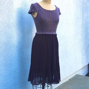 Sophisticated Cable knit and pleated dress
